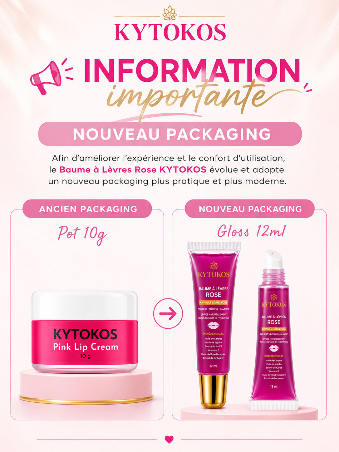 Baume à lèvre rose